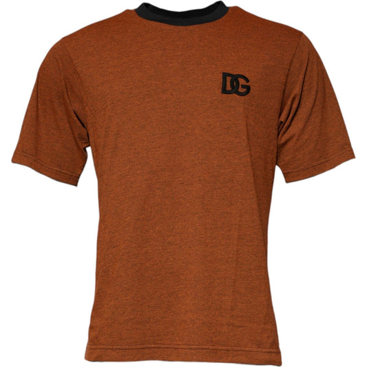 Dolce & Gabbana Brown DG Logo Polyester Crew Neck T-shirt