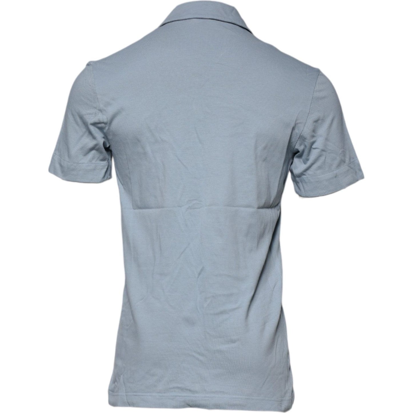 Dolce & Gabbana Blue Cotton Button Down Casual Men Polo Shirt
