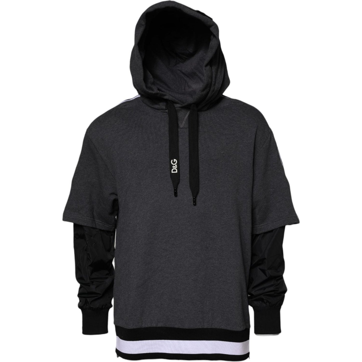 Dolce & Gabbana Melange Gray Cotton Hooded Sweatshirt Sweater