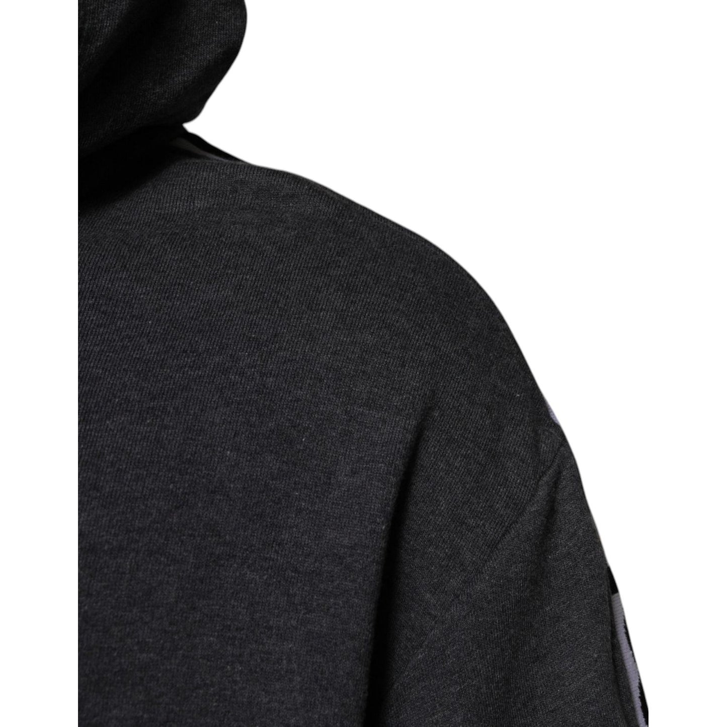 Dolce & Gabbana Melange Gray Cotton Hooded Sweatshirt Sweater