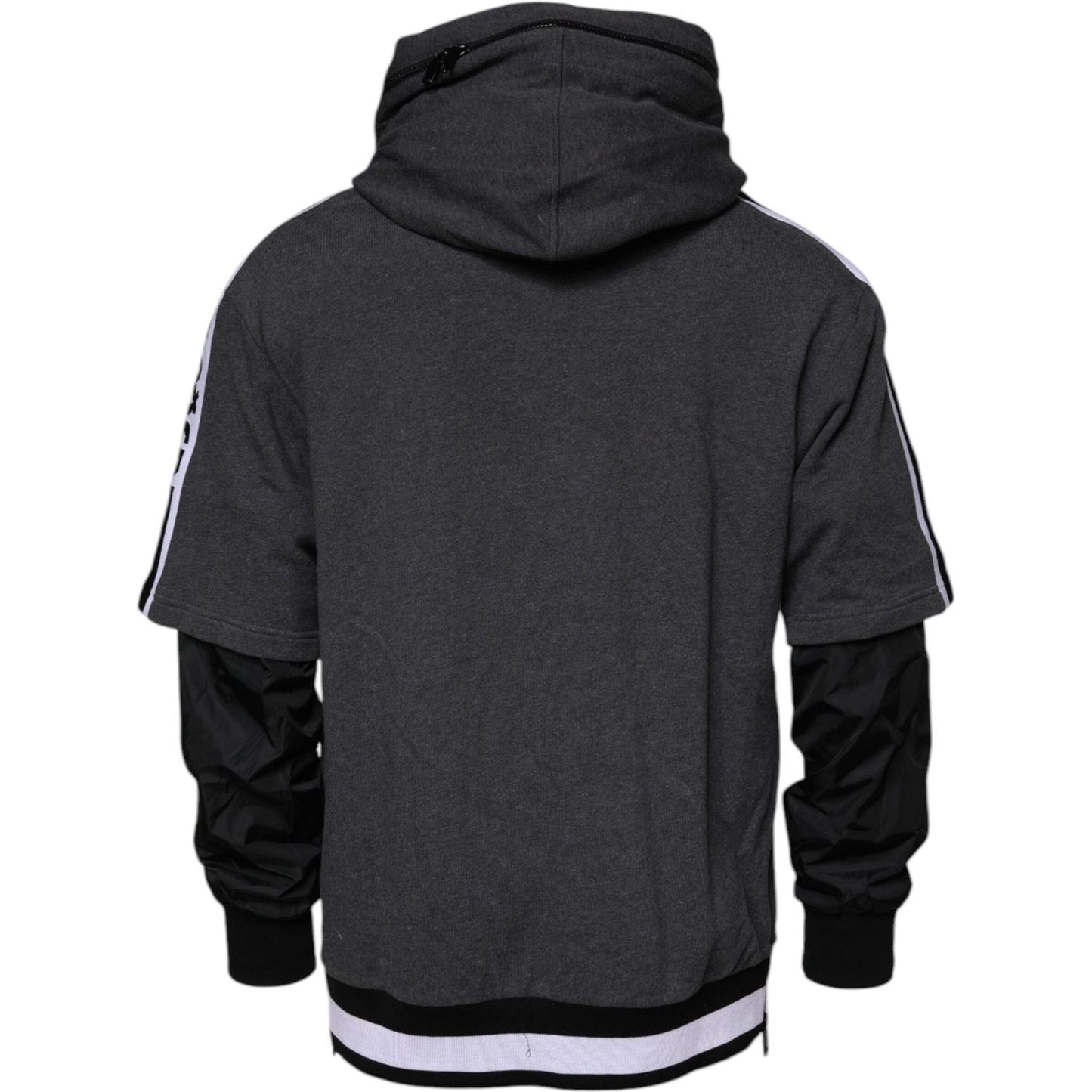 Dolce & Gabbana Melange Gray Cotton Hooded Sweatshirt Sweater
