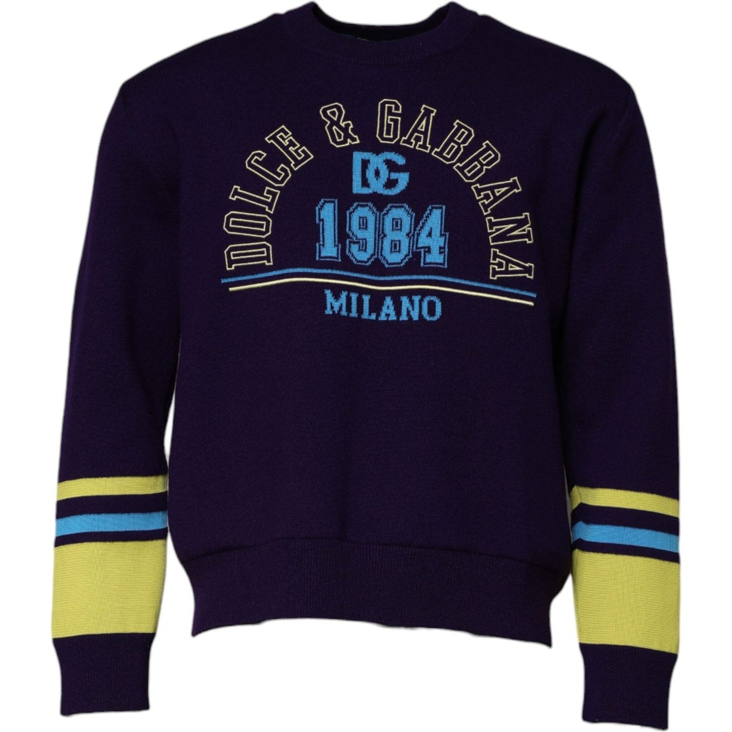 Dolce & Gabbana Blue 1984 Milano CrewNeck Sweatshirt Sweater