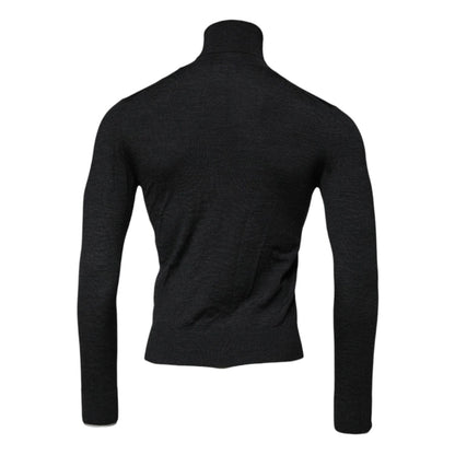 Dolce & Gabbana Black Wool Turtleneck Pullover Sweater
