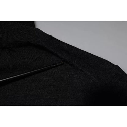 Dolce & Gabbana Black Wool Turtleneck Pullover Sweater