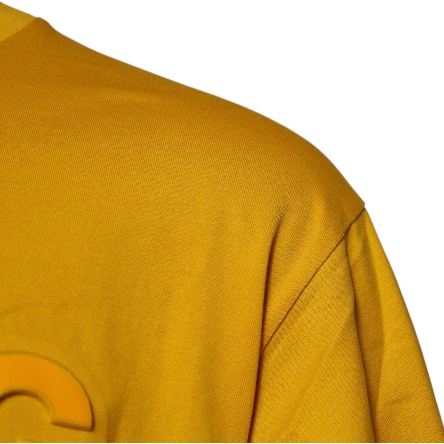 Dolce & Gabbana Dark Yellow Logo Cotton Men Crew Neck T-shirt