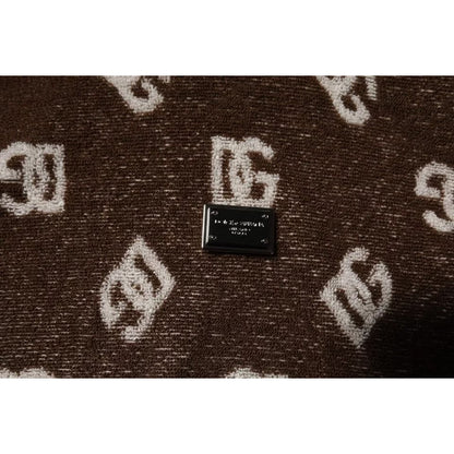 Dolce & Gabbana Brown Logo Monogram Cotton Crew Neck T-shirt