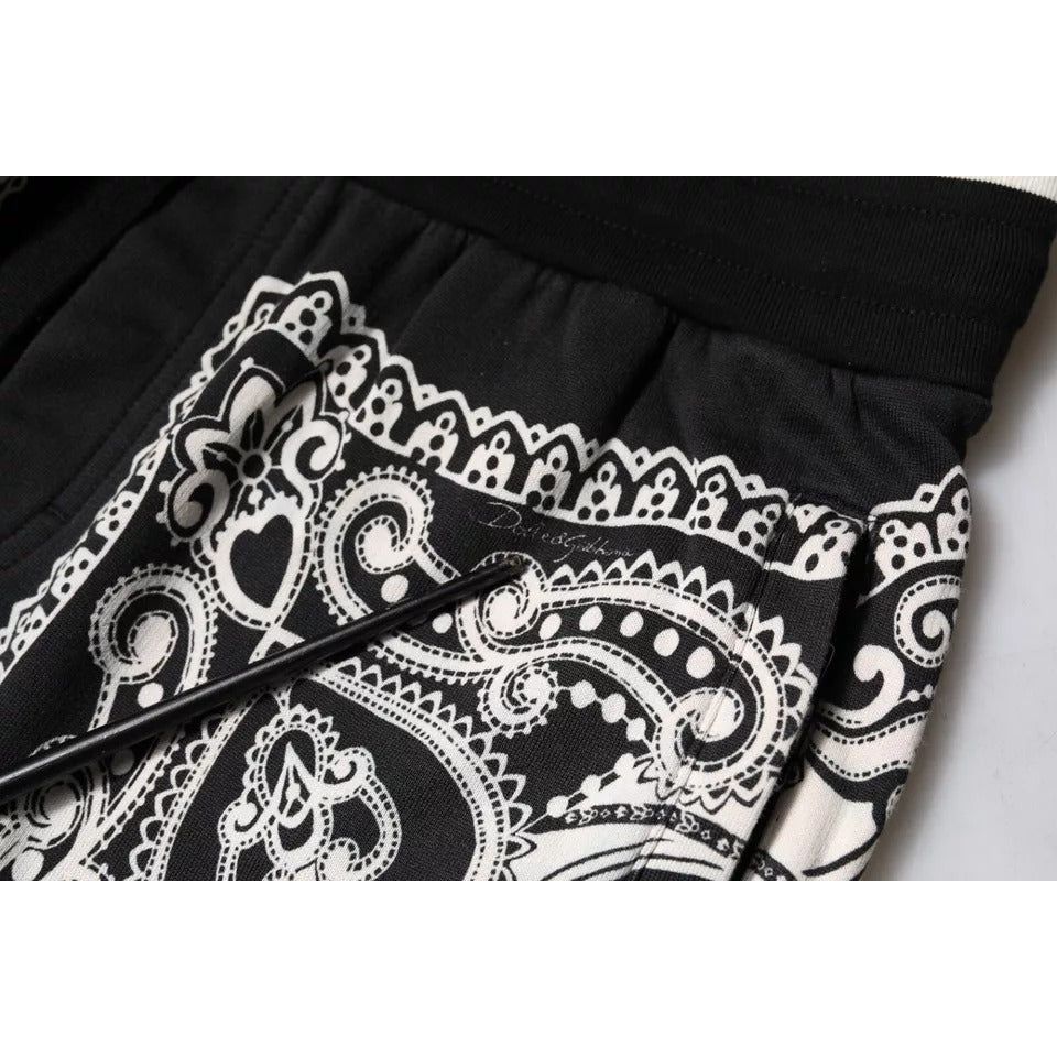 Dolce & Gabbana Black Bandana Cotton Jogger Pants PAN76023-50