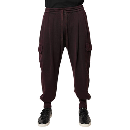 Dolce & Gabbana Dark Violet Cotton Cargo Jogger Pants