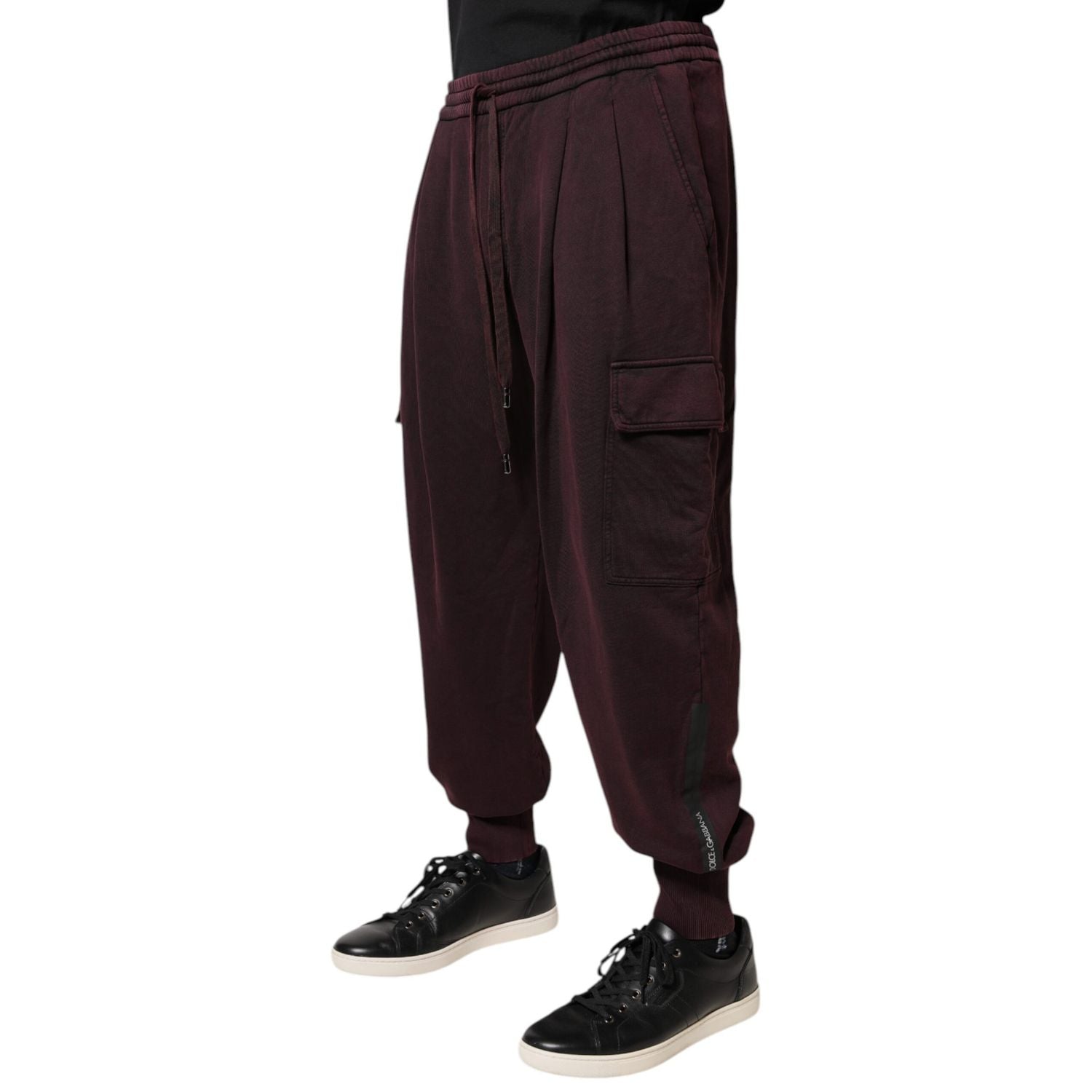 Dolce & Gabbana Dark Violet Cotton Cargo Jogger Pants