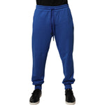 Dolce & Gabbana Blue Cotton Jogger Mid Waist Pants