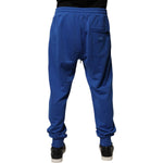 Dolce & Gabbana Blue Cotton Jogger Mid Waist Pants