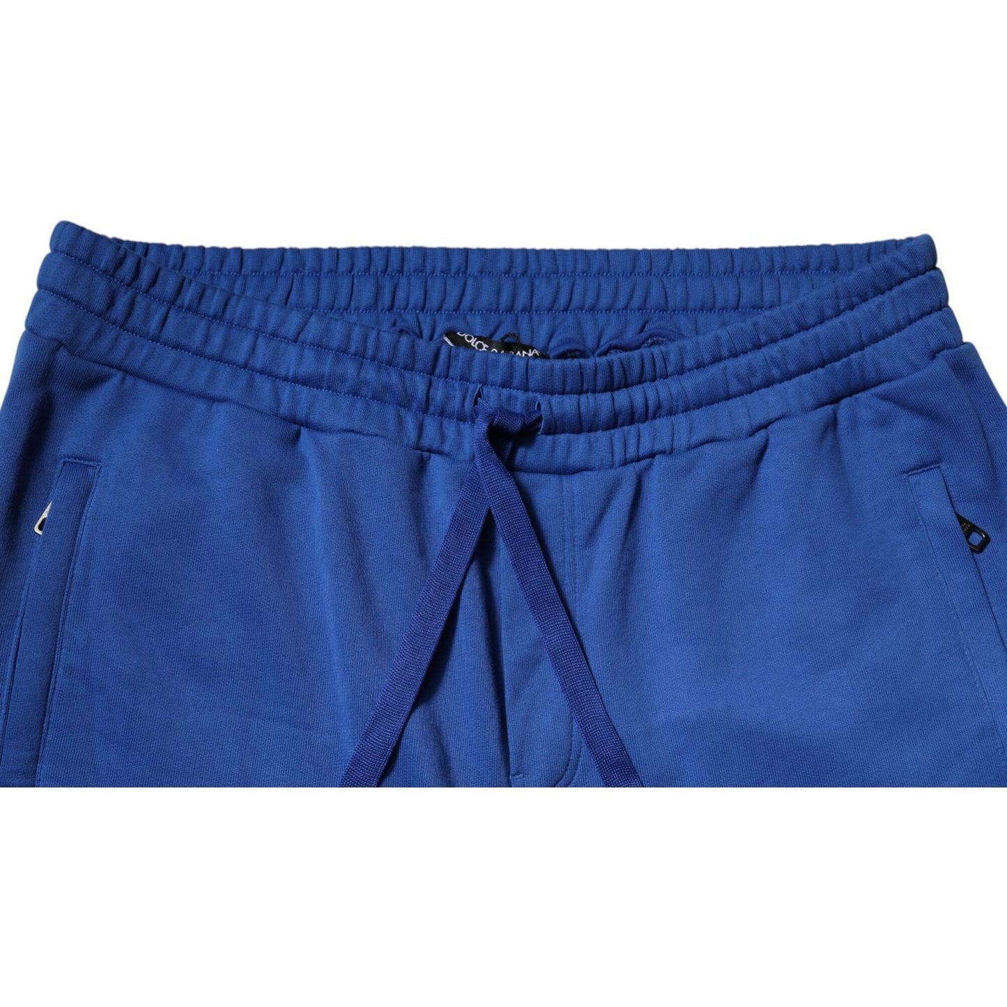 Dolce & Gabbana Blue Cotton Jogger Mid Waist Pants