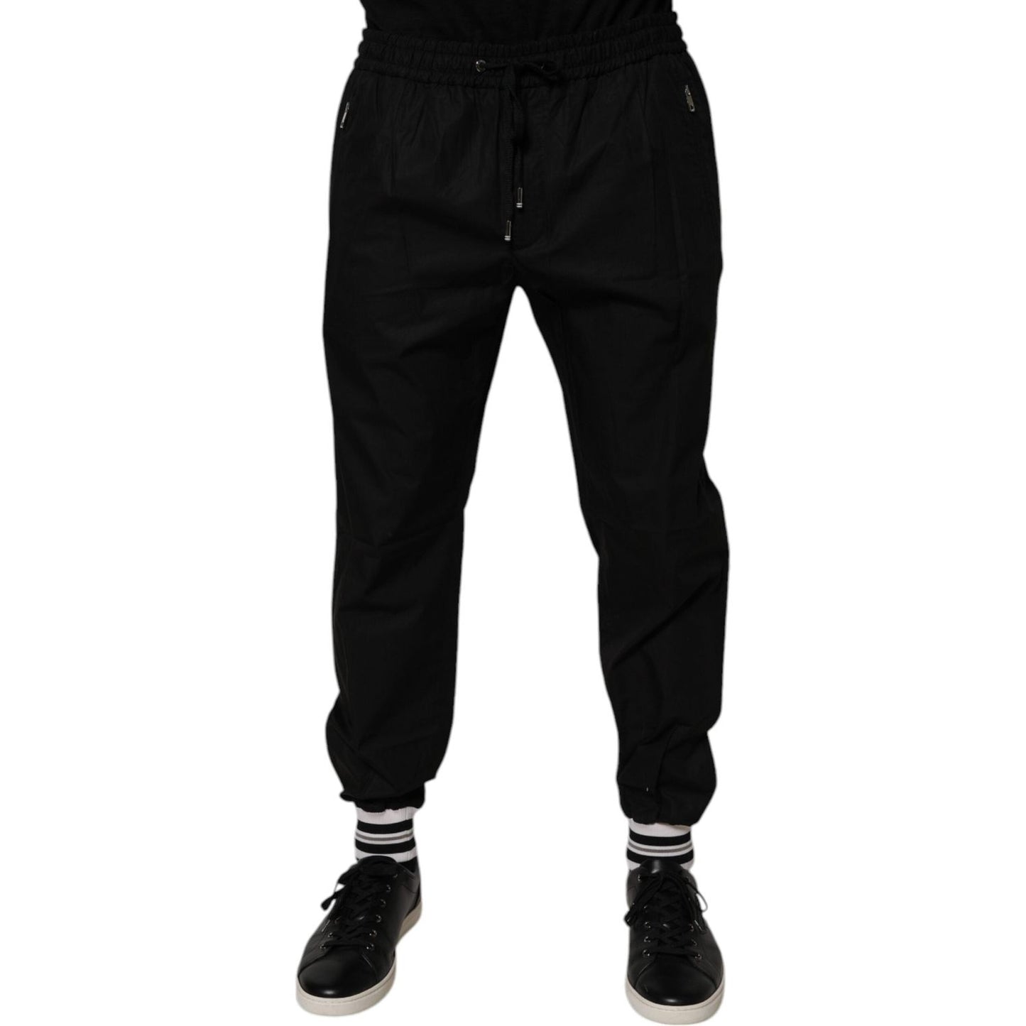 Dolce & Gabbana Black Cotton Men Jogger Sweatpants Pants