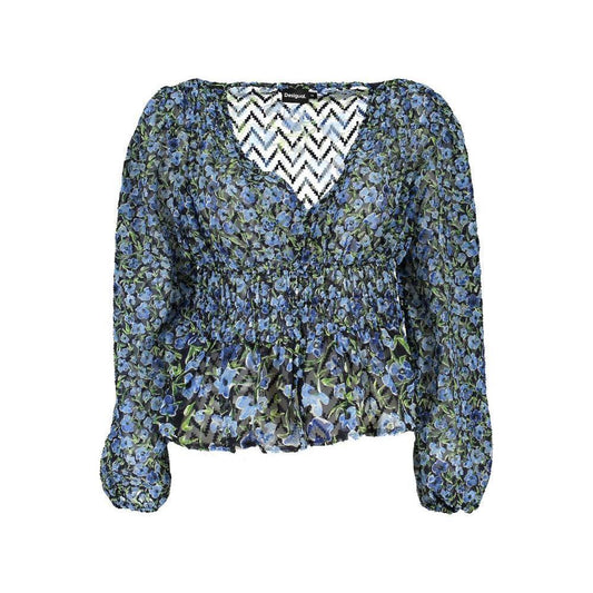 Desigual Blue Polyester Pattern Shirt