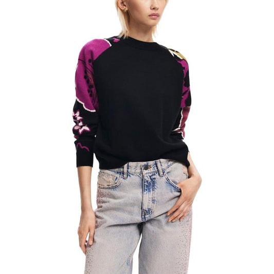 Desigual Black Polyamide Sweater DE-1058-S