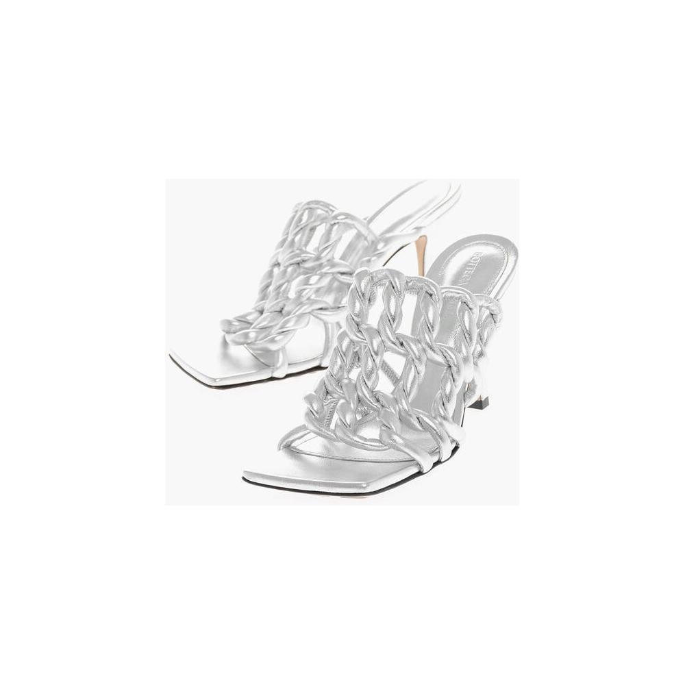 Bottega Veneta Silver Leather Women Sandal