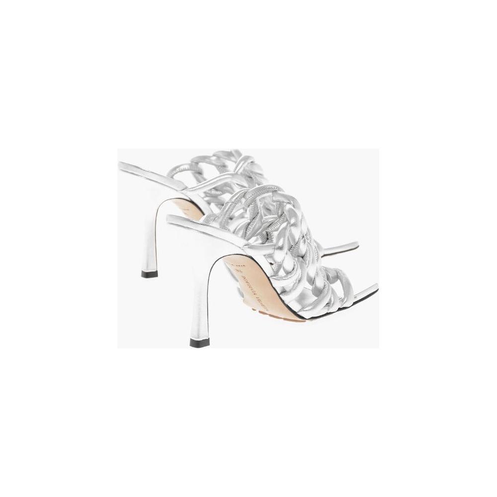 Bottega Veneta Silver Leather Women Sandal
