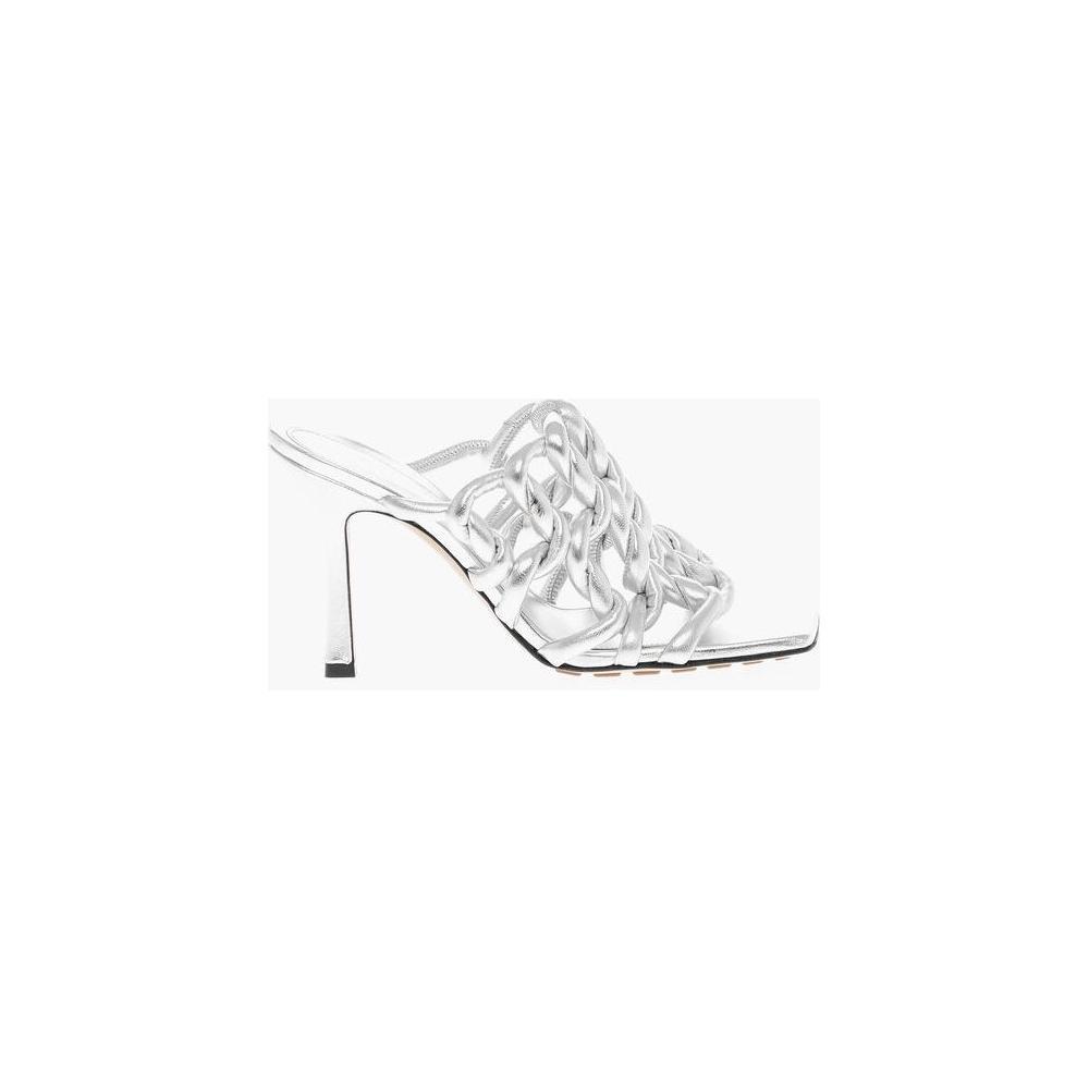 Bottega Veneta Silver Leather Women Sandal