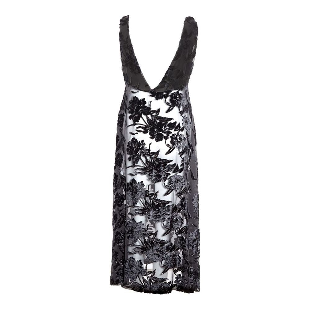 Lardini Elegant Black Viscose Dress