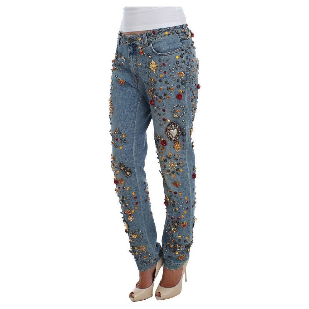 بنطلون جينز Dolce &amp; Gabbana Enchanted Sicily Crystal Heart Boyfriend