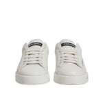 Dolce & Gabbana White Black Logo Portofino Men Sneaker Shoes