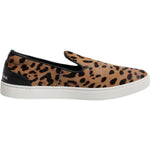 Dolce & Gabbana Brown Calfskin Fur Leopard Sneakers Shoes