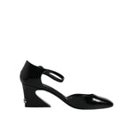 Dolce & Gabbana Black Leather Jackie Ankle Strap Sandals Shoes