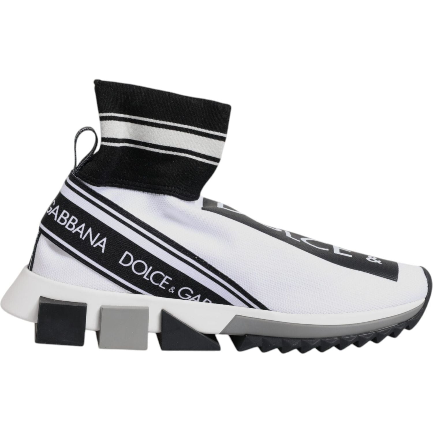 Dolce & Gabbana White Black Sorrento Socks Sneakers Shoes