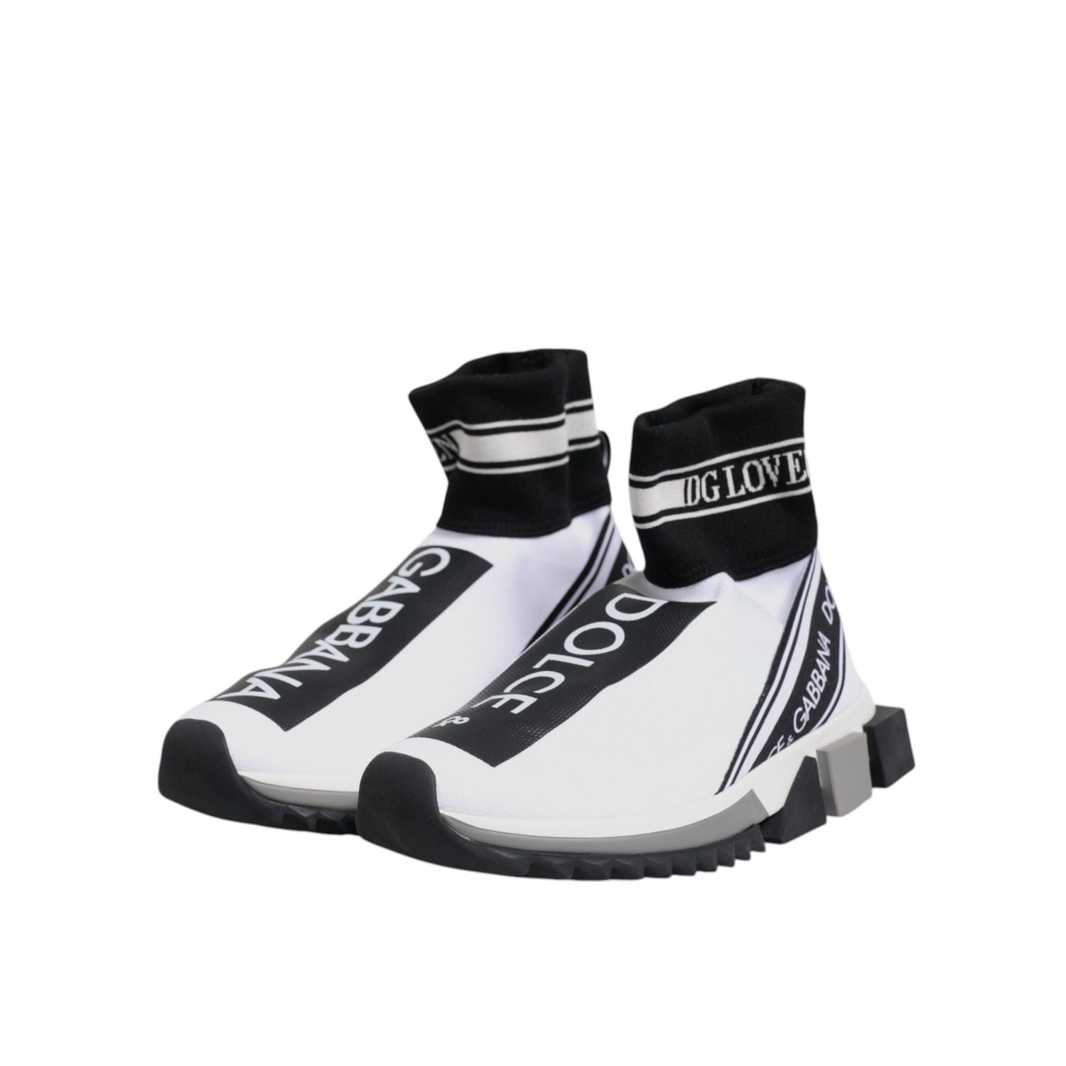 Dolce & Gabbana White Black Sorrento Socks Sneakers Shoes