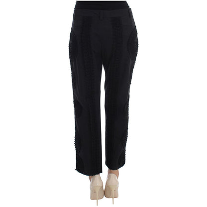 Dolce & Gabbana Black Cotton Stretch Torero Capris Pants