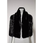 Dolce & Gabbana Black Fur Shawl Neck Wrap Cover Collar Scarf MS7102