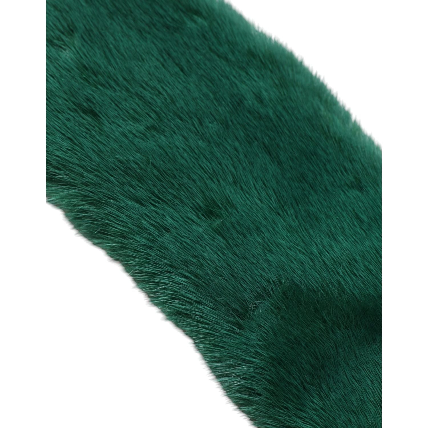 Dolce & Gabbana Green Mink Fur Collar Women Neck Wrap Scarf