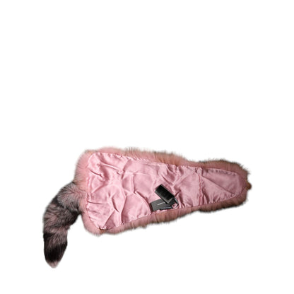 Dolce & Gabbana Pink Frost Fox Fur Neck Warmer Winter Scarf