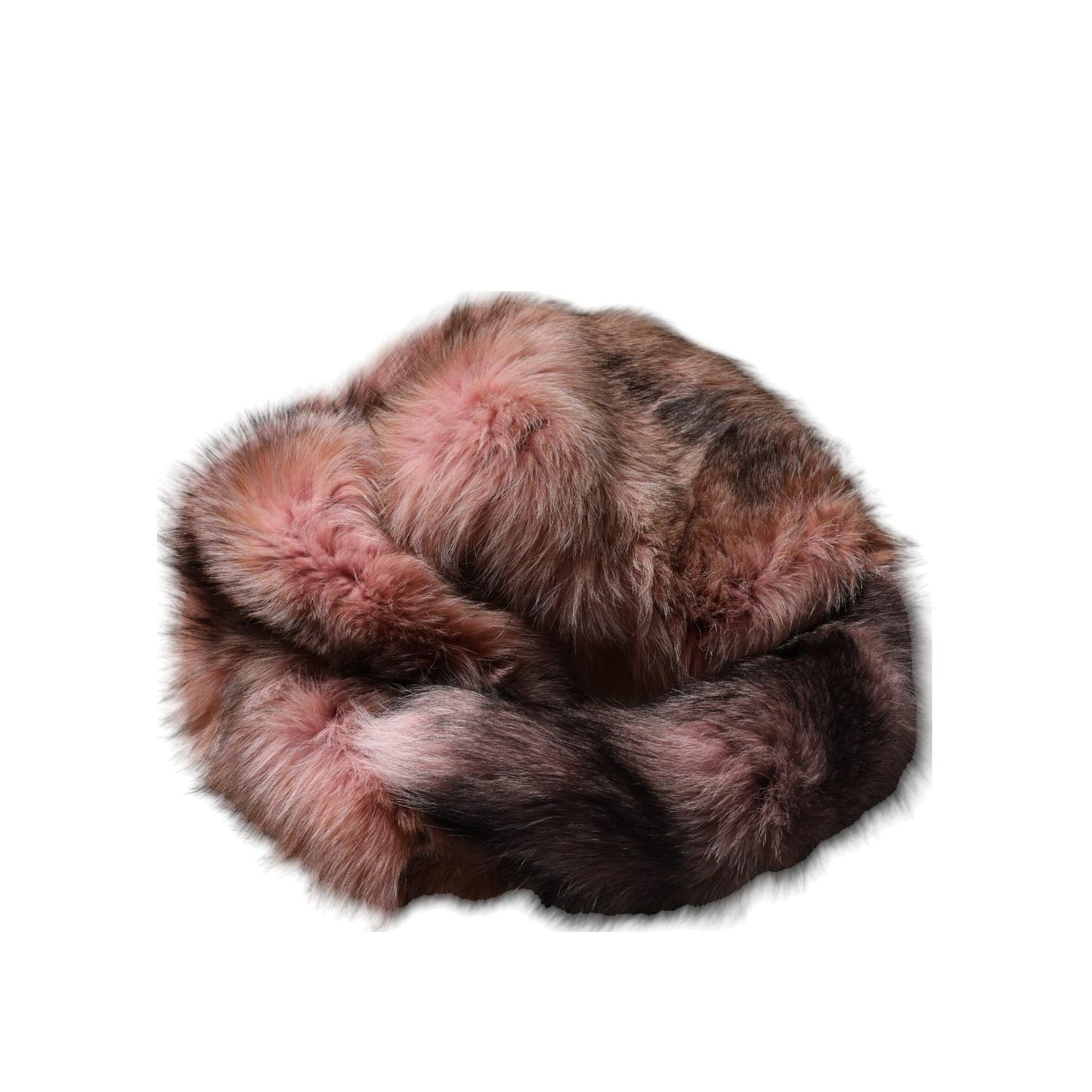 Dolce & Gabbana Pink Frost Fox Fur Neck Warmer Winter Scarf