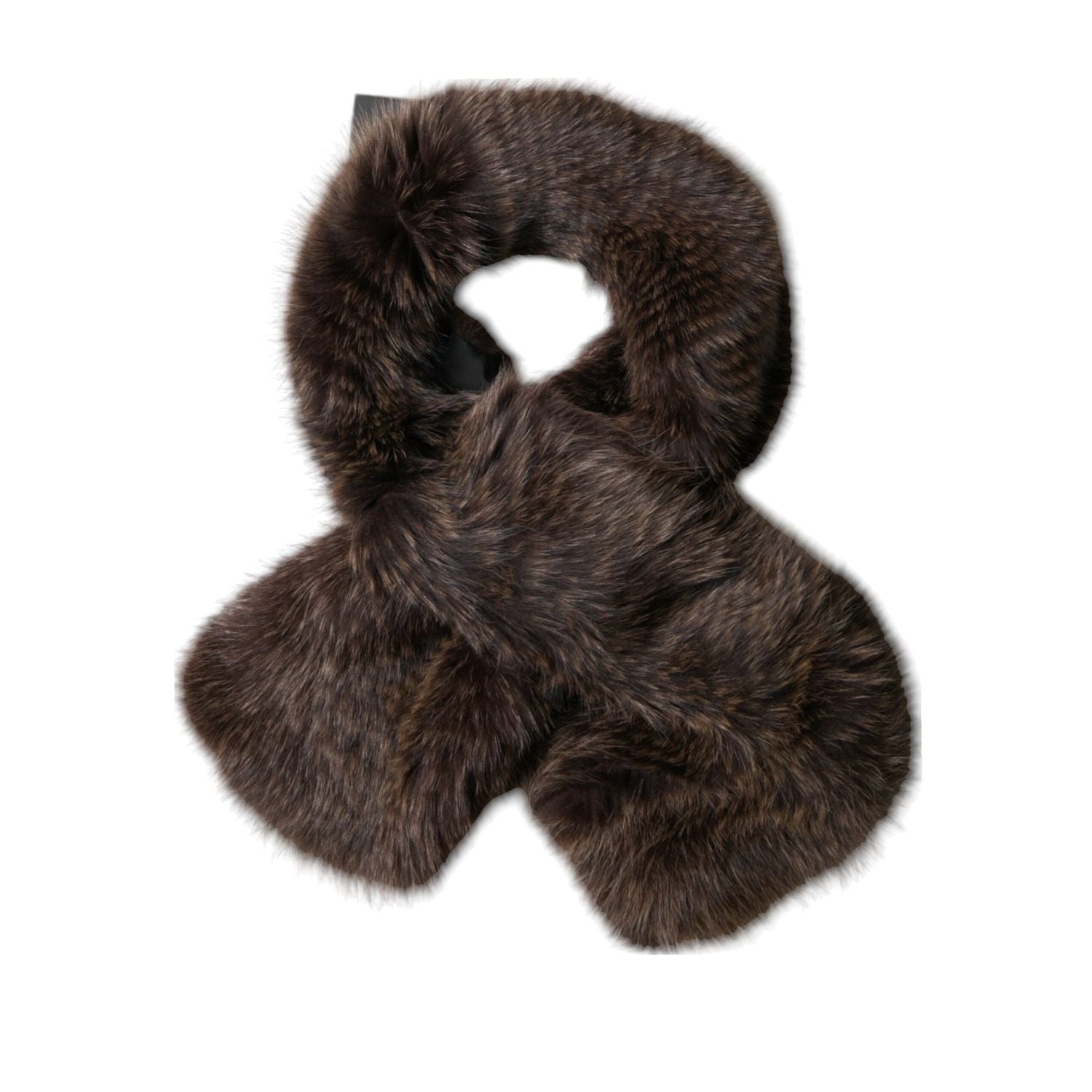 Dolce & Gabbana Brown Raccoon Fur Neck Warmer Winter Scarf