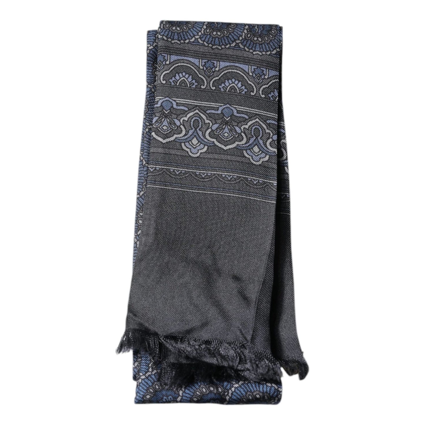 Dolce & Gabbana Dark Blue Fantasy Silk Neck Wrap Shawl Scarf
