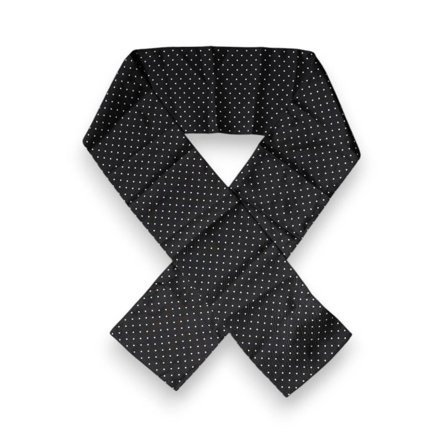 Dolce & Gabbana Black Polka Dots Silk Skinny Neck Wrap Scarf MS7301