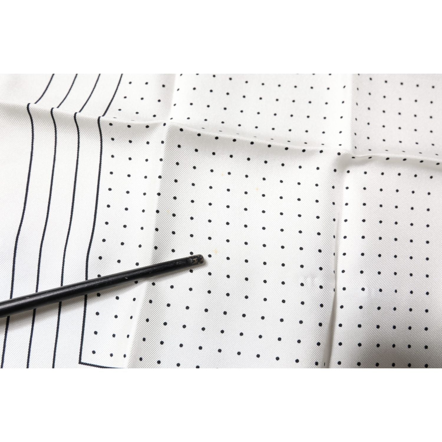 Dolce & Gabbana White Polka Dots Square Handkerchief Scarf