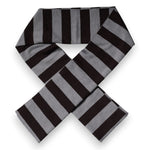 Dolce & Gabbana Black Gray Stripes Wool Neck Wrap Scarf MS7429