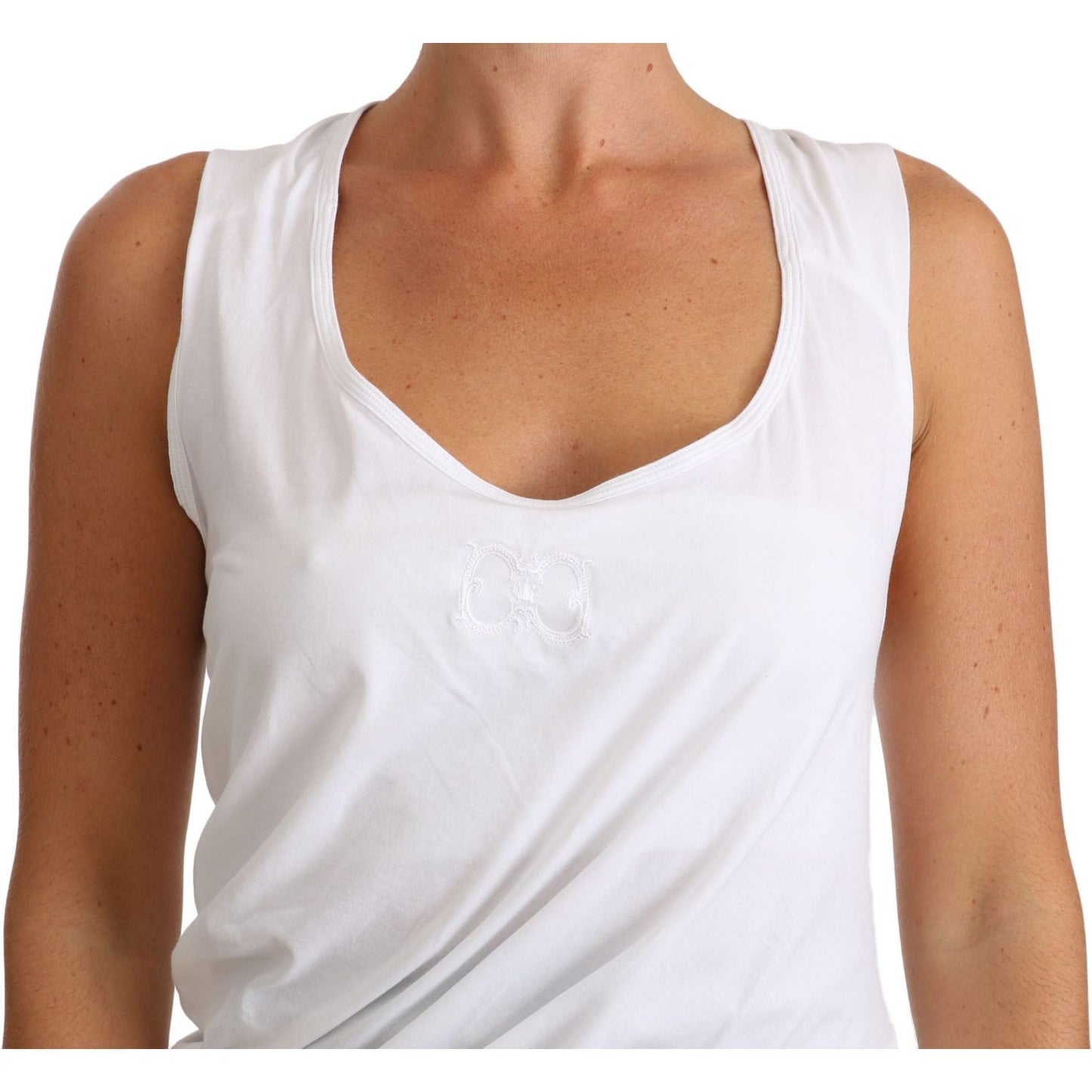 Cavalli White Top Tank CAVALLI T-Shirt Jersey TSH2503-46