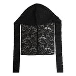 Dolce & Gabbana Black Floral Lace Whole Head Wrap Hat