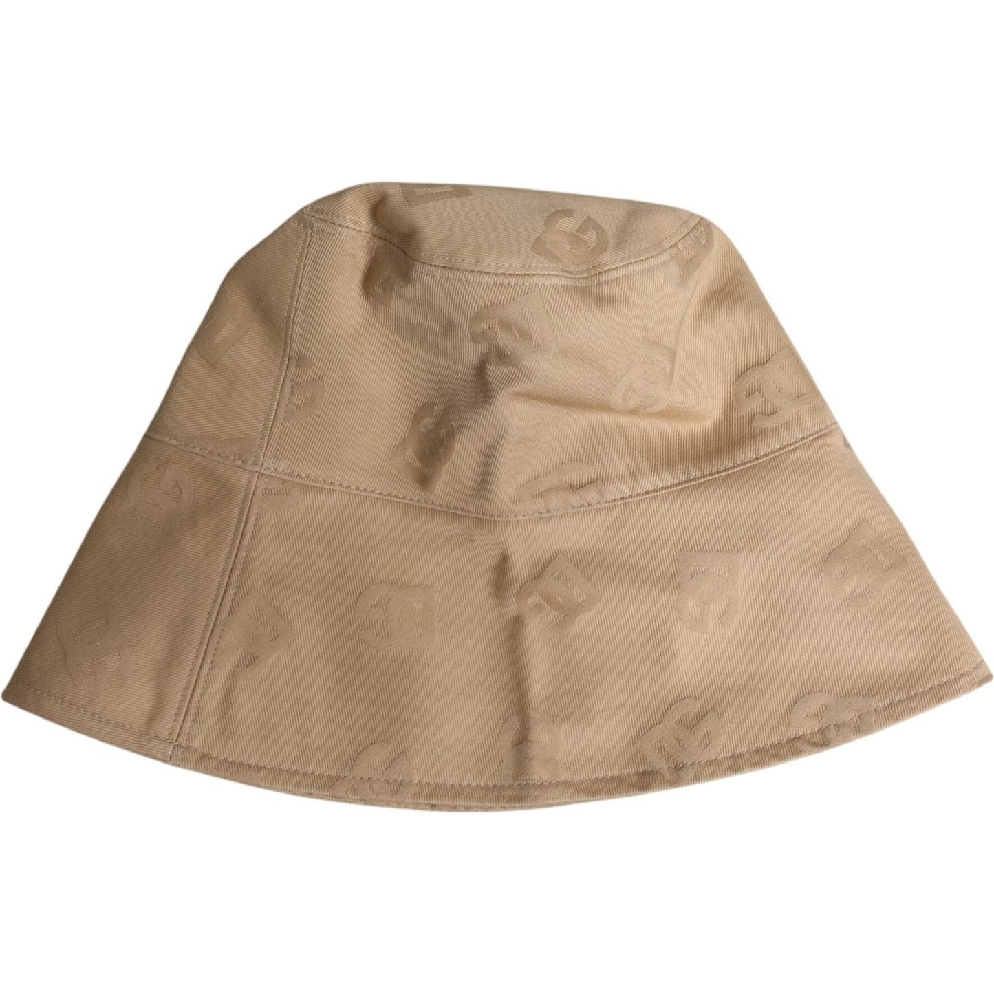 Dolce & Gabbana Beige Logo Monogram Cotton Bucket Cap