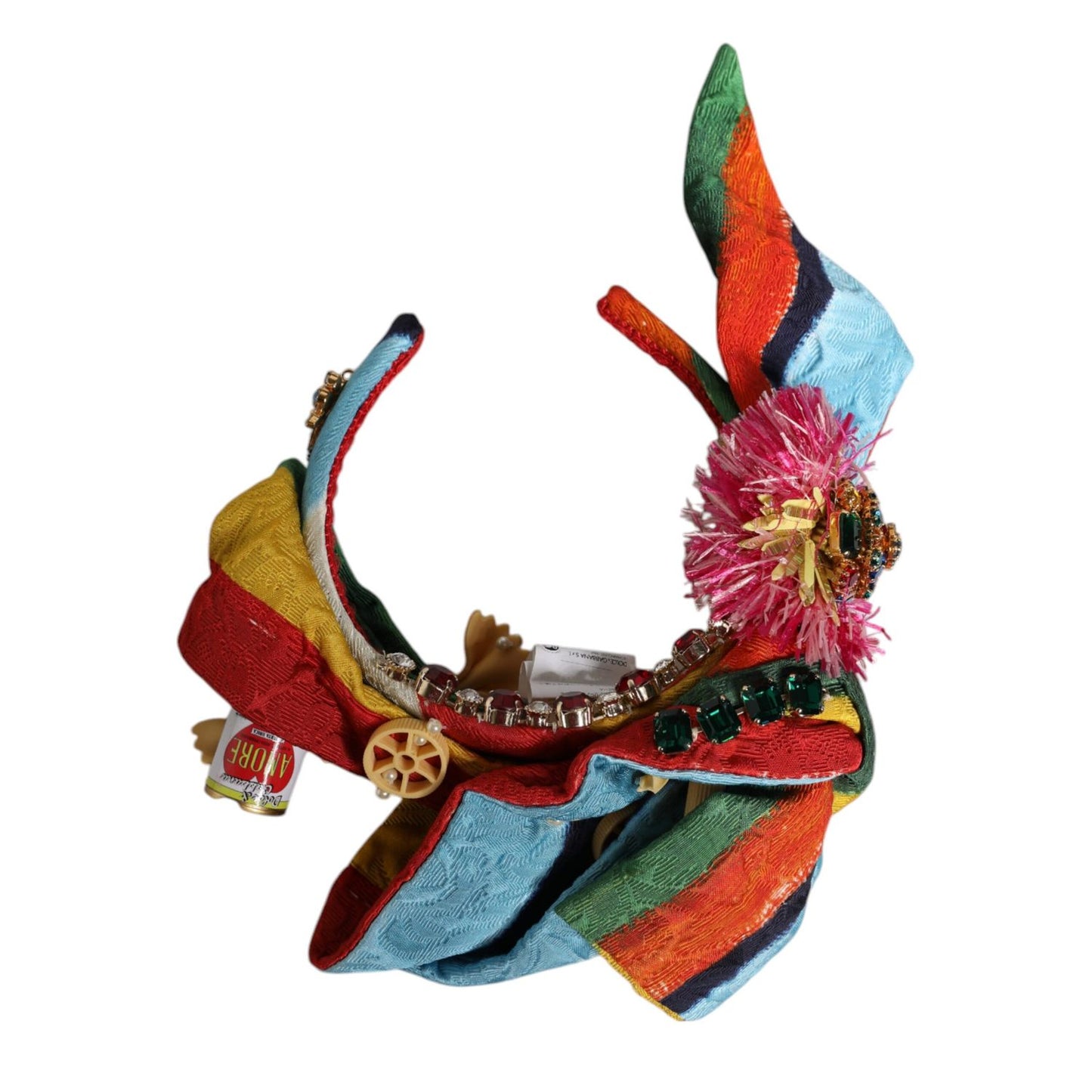 Dolce & Gabbana Multicolor Floral Crystal Embellished Diadem Headband