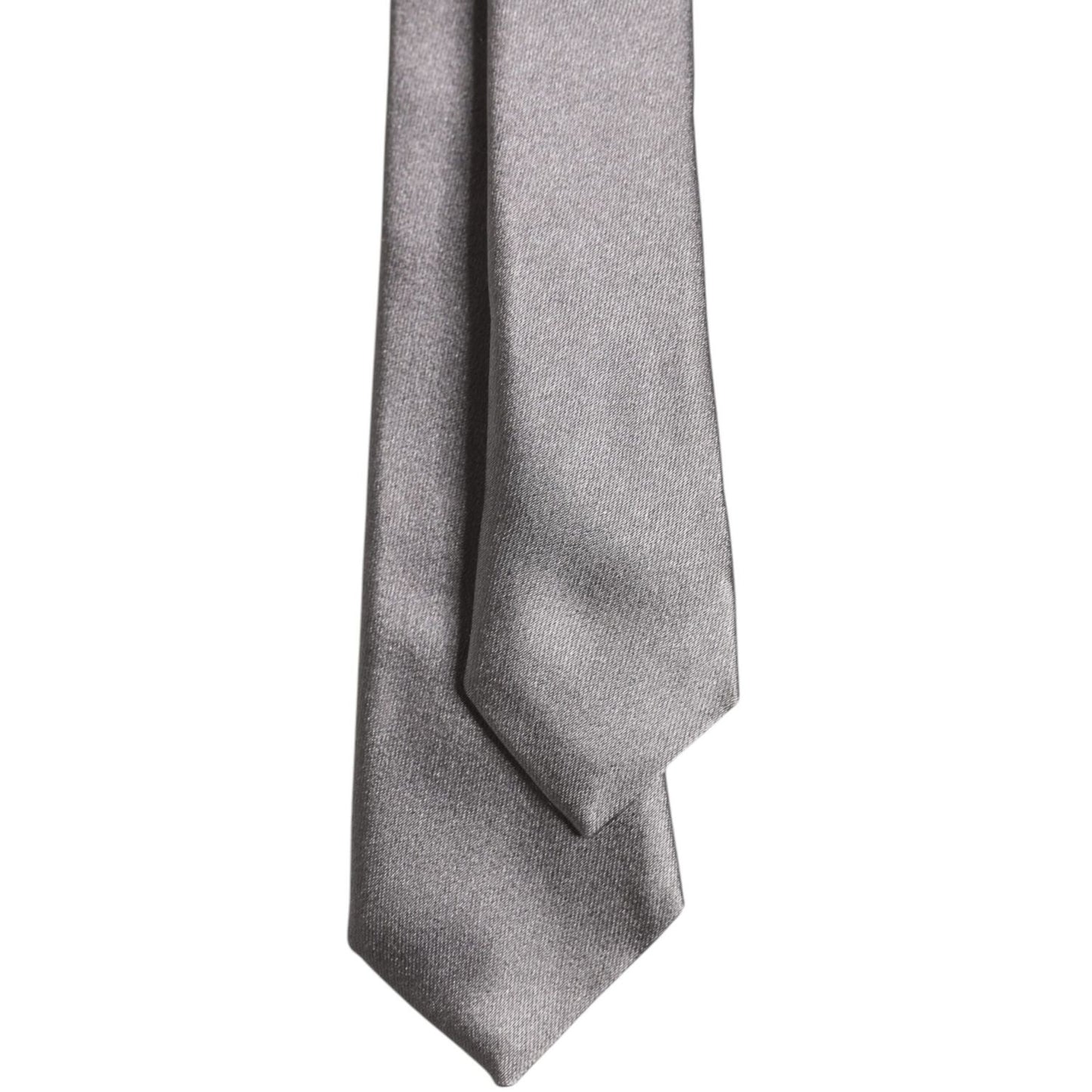 Dolce & Gabbana Metallic Silver Silk Adjustable Necktie Tie KRA3411