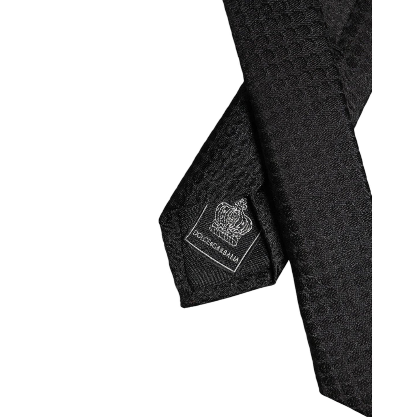 Dolce & Gabbana Black Circles Silk Adjustable Necktie Tie
