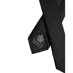 Dolce & Gabbana Black Circles Silk Adjustable Necktie Tie