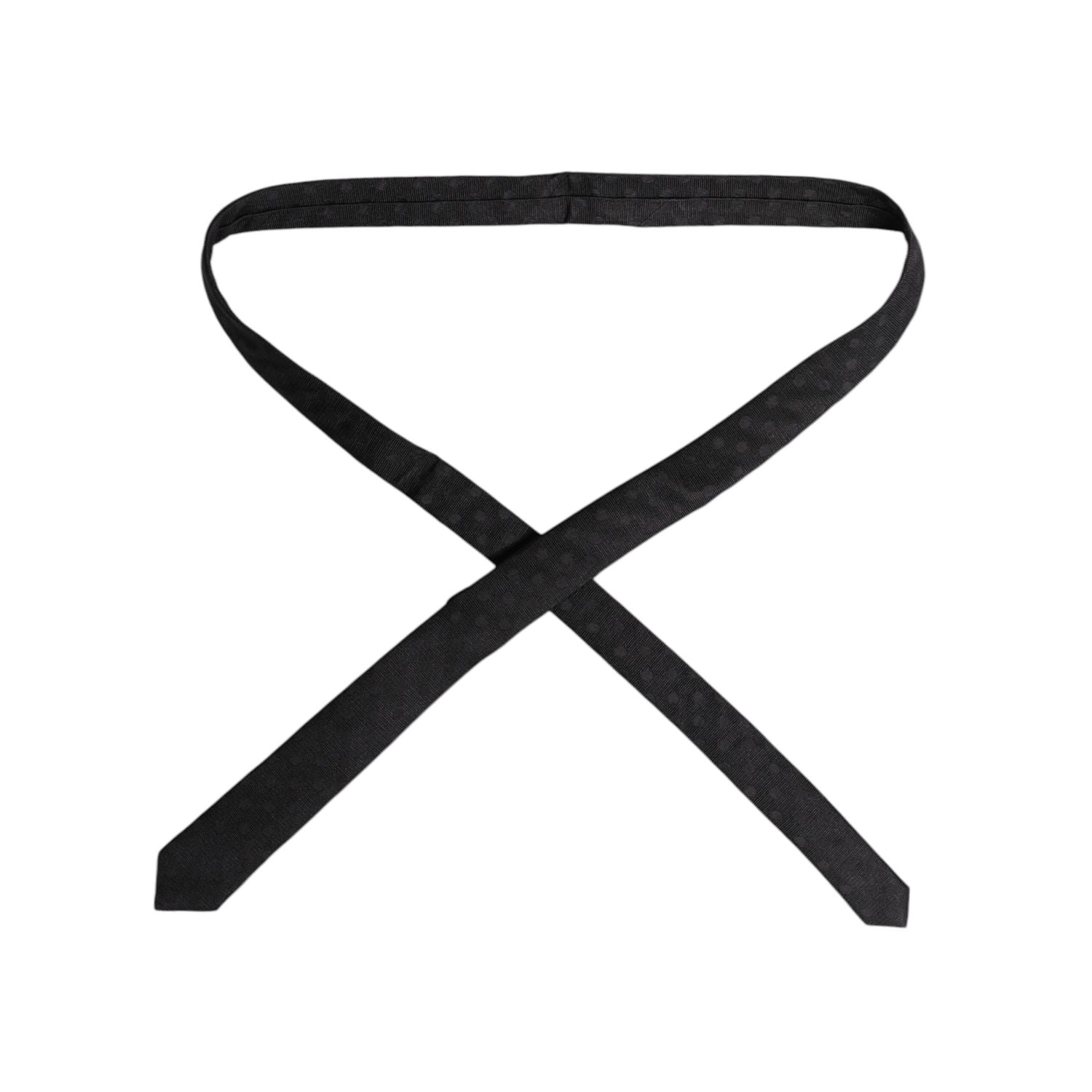 Dolce & Gabbana Black Circles Silk Adjustable Necktie Tie