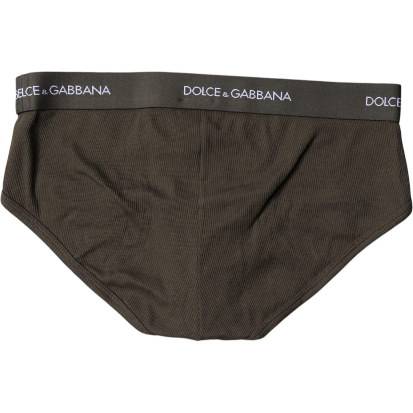 Dolce & Gabbana Gray Cotton Men Mid Slip Brief Underwear