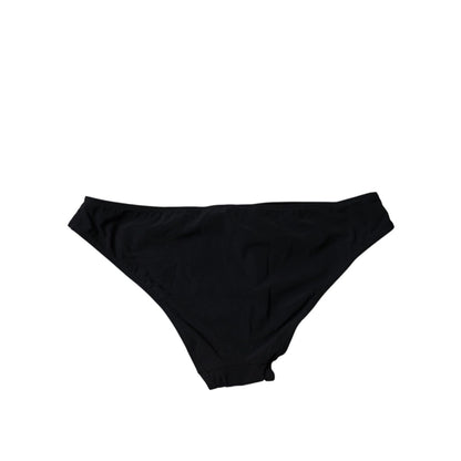 Dolce & Gabbana Black Nylon Stretch Mid Waist Panty Underwear