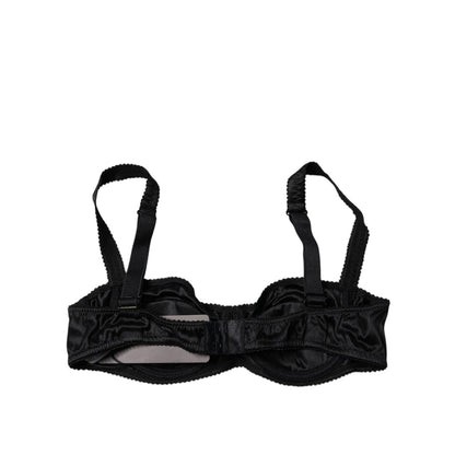Dolce & Gabbana Black Silk Stretch Balconette Brassiere Underwear